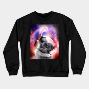 Space Cat Hugging Koala Crewneck Sweatshirt